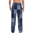 thumbnail image 3 of Haiem Blue Gingham Buffalo Check Men's Pajama Pants Ultra Lightweight Pjs Bottoms Sleepwear Bottom Pants with Pocket Drawstring-Large, 3 of 9