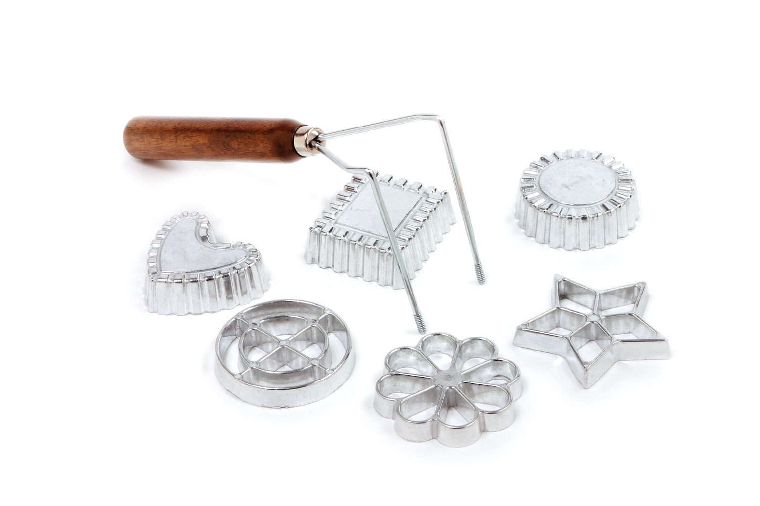 Nordic Ware Swedish Rosettes & Timbale Set 6 Pieces Silver