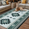 thumbnail image 2 of Fsddascl Green Boho Outdoor Rug for Patio/Deck/Porch, Non-Slip Large Area Rug 5 x 8 Ft, Southwest Ethnic Abstract Geometric Art Indoor Outdoor Rugs Washable Area Rugs, Reversible Camping Rug Carpet, 2 of 5