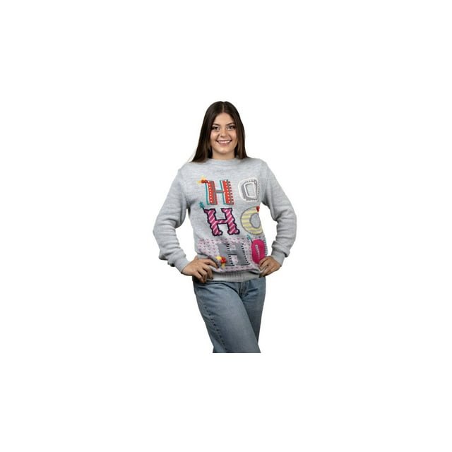 Suéter navideño ugly santa claus navidad para mujer Rev Sueter cerrado cuello redondo tejido
