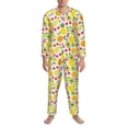 thumbnail image 3 of Yiaed Avocado And Pineapple Print Men’s Pajamas Set - Long Sleeve Button Down Sleep Shirt and Pajama Bottoms Sleepwear Set Mens Pjs Sets Men's Pajama Bottoms-XX-Large, 3 of 7