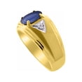 thumbnail image 4 of *RYLOS Classic  Beautiful Blue Star Sapphire & Diamond Ring - September Birthstone*; 14K Yellow Gold-plated-silver, 4 of 5