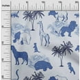 thumbnail image 2 of oneOone Velvet Medium Blue Fabric Tropical Animal Fabric For Sewing Printed Craft Fabric By The Yard 58 Inch Wide, 2 of 4