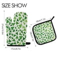 thumbnail image 2 of Yayeee Oven Mitts and Pot Holder Set of 2 Heat Resistant Kitchen Gloves Baking Hot Pad, Green Dot Triangles Pattern, 2 of 5