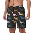 thumbnail image 2 of Daiia Plaid Dachshund Mens Swim Trunks Swim Shorts Quick Dry Swim Shorts with Mesh Lining Pockets-X-Large, 2 of 9
