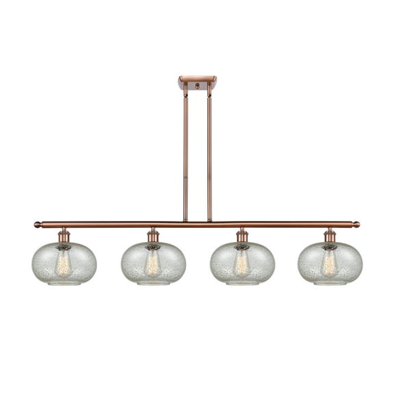 516-4I-AC-G249-LED-Innovations Lighting-Gorham-14W 4 LED Island in Industrial Style-48 Inches Wide by 10 Inches High Antique Copper Finish with Mica