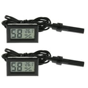 Angle View: 2pcs Hygrometer Thermometer LCD Display Digital Temperature Humidity for Reptile