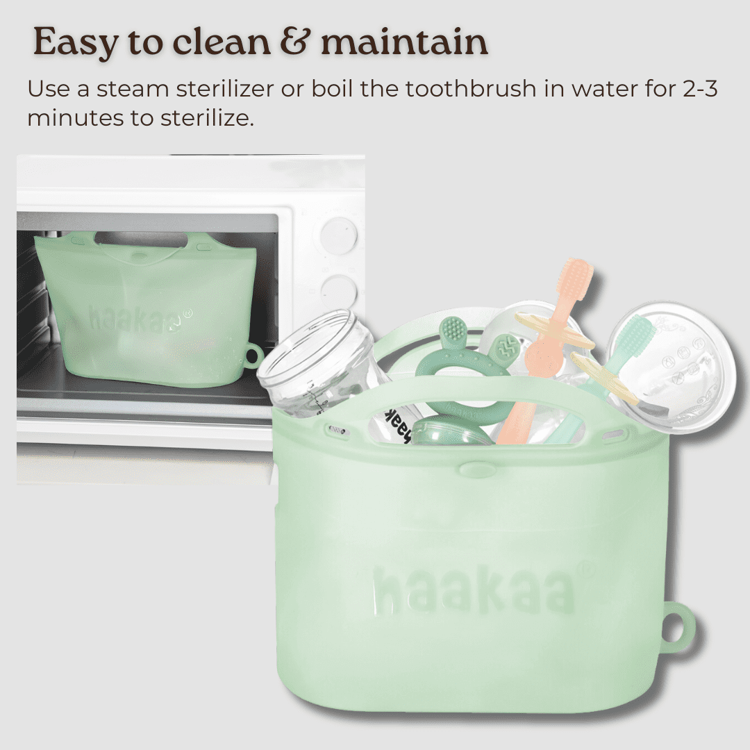 Haakaa 360 Silicone Baby Toothbrush Teether (Pink)