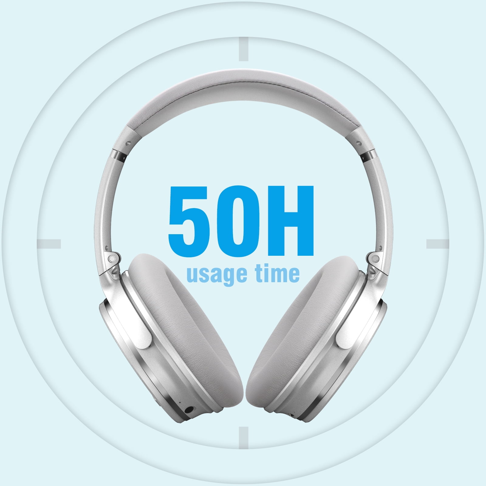 Srhythm NC35 Noise Cancelling Headphones, Wireless Bluetooth 5.3, 50+ Hours Playtime, Over-Ear