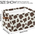 thumbnail image 4 of Coolnut Cow Pattern Storage Basket with Handles Collapsible Storage Bins Canvas Fabric Storage Organizer for Shelves Closet Bedroom Living Room 2Pack Decor Gifts, 4 of 7