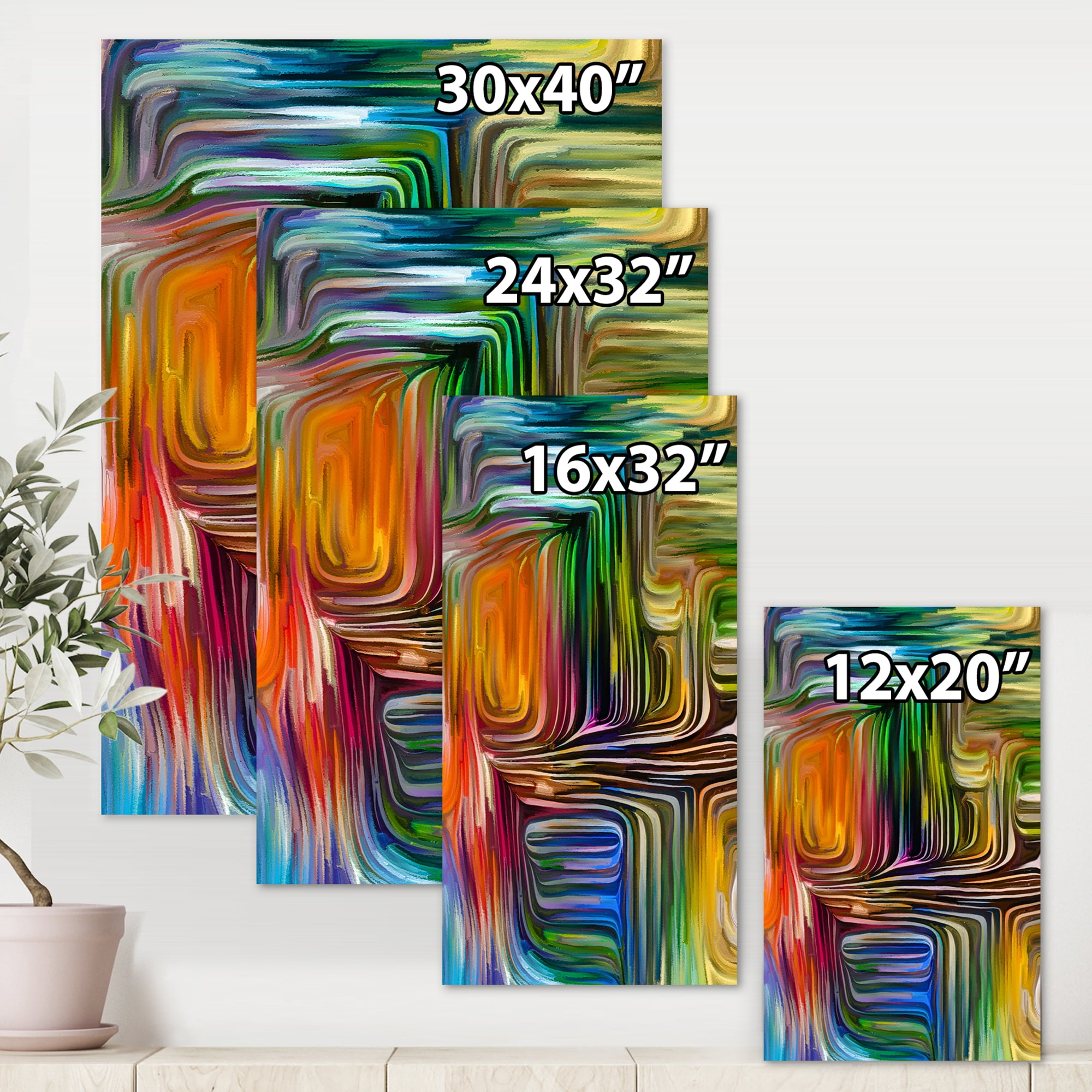 Designart ' Colour Spiral Fusion III ' Modern Canvas Wall Art Print