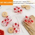thumbnail image 4 of Juego de vasos de vidrio DWTS Strawberry Design con tapas y pajitas, 4 unidades, 4 of 7