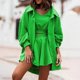 thumbnail image 2 of Conjuntos de ocio de 3 piezas para mujer, Tops abiertos en la parte delantera, Tops cortos y pantalones cortos, conjuntos cómodos de traje con cintura elástica Fridja  fhjkhfk459814, 2 of 9