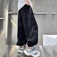 thumbnail image 6 of Teen Boys Pull on Joggers 5-15Y Elastic Waist Wide Leg Sweatpants Loose Fit Harem Trousers Casual Outdoor Sports Trousers Black 14-15Years, 6 of 8
