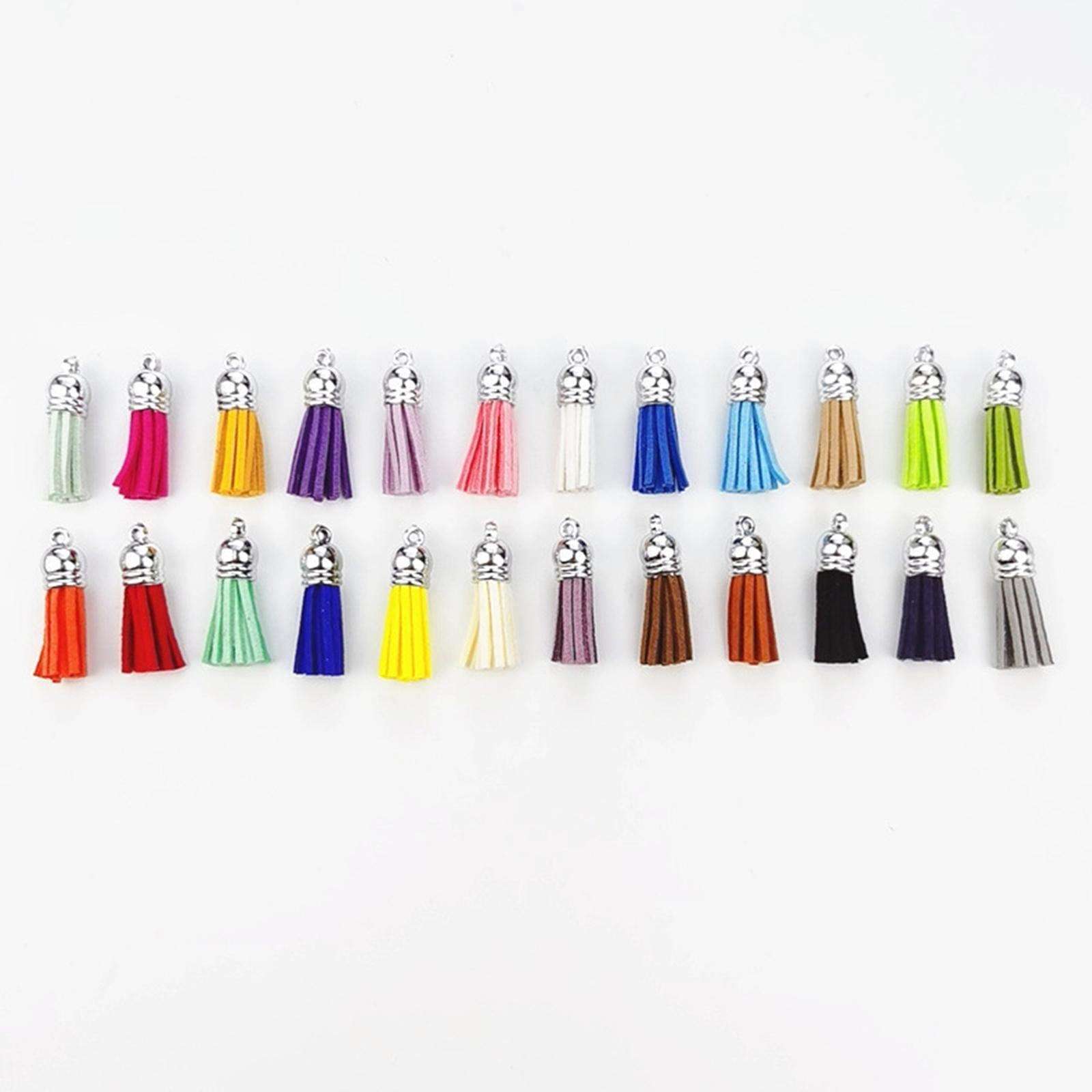 72 Pieces Key Fob Hardware Wristlet Set with Key Rings 24 Colorful Leather Keychain Tassel 24 Swivel Snap Hooks 1 Inch for Key Chain Making