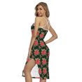 thumbnail image 2 of Watercolor Christmas Poinsettia Printed Cross Back Cami Dress, Jesus Christian Fashion Summer Maxi Sexy Casual Dress For Women, 2 of 4