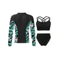 thumbnail image 2 of Zaldita Kids 3 Pieces Rash Guard Swimsuits Tankini Top Bikini Set UPF 50+ Beach Swimwear Bathing Suit Black 12, 2 of 7