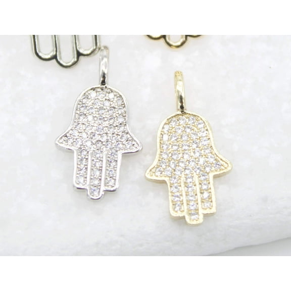 18K Gold Filled Hamsa Hand Pendant (A84)