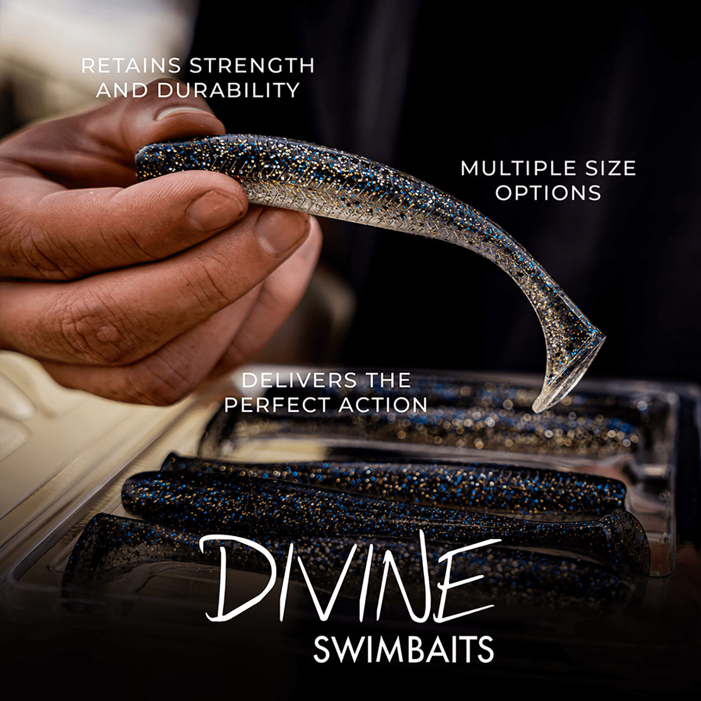 (2 pack) 6th Sense – Divine Swimbait Series – Soft Paddle Tail Swimbait – Bass Fishing – Multiple Sizes