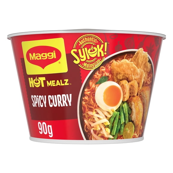 Maggi Hot Mealz Spicy Curry Flavour Noodles 90g, Imported from Britain