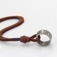 thumbnail image 3 of PU Leather Necklace Circle Charm Colgante Cordón Para Hombres Mujeres Cadena, 3 of 8