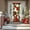 B, variant on Christmas Doorway Decor Santa Claus Garden Scene Photo Curtain Hanging Banner Polyester Fabric Holiday Decoration for Indoor Outdoor 35x71 Inches