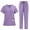 Z015-Light Purple, variant on FrzhBrz Scrub Sets for Women V Neck Pocket Short Sleeve Top & Drawstring Jogger Suit Pants Nurse Uniform Yoga Nursing Uniform