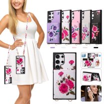 ELEHOLD Case for iPhone 14 Plus, Detachable Crossbody Leather Wallet Mirror RFID Blocking Case with Card Holder & Kickstand,White