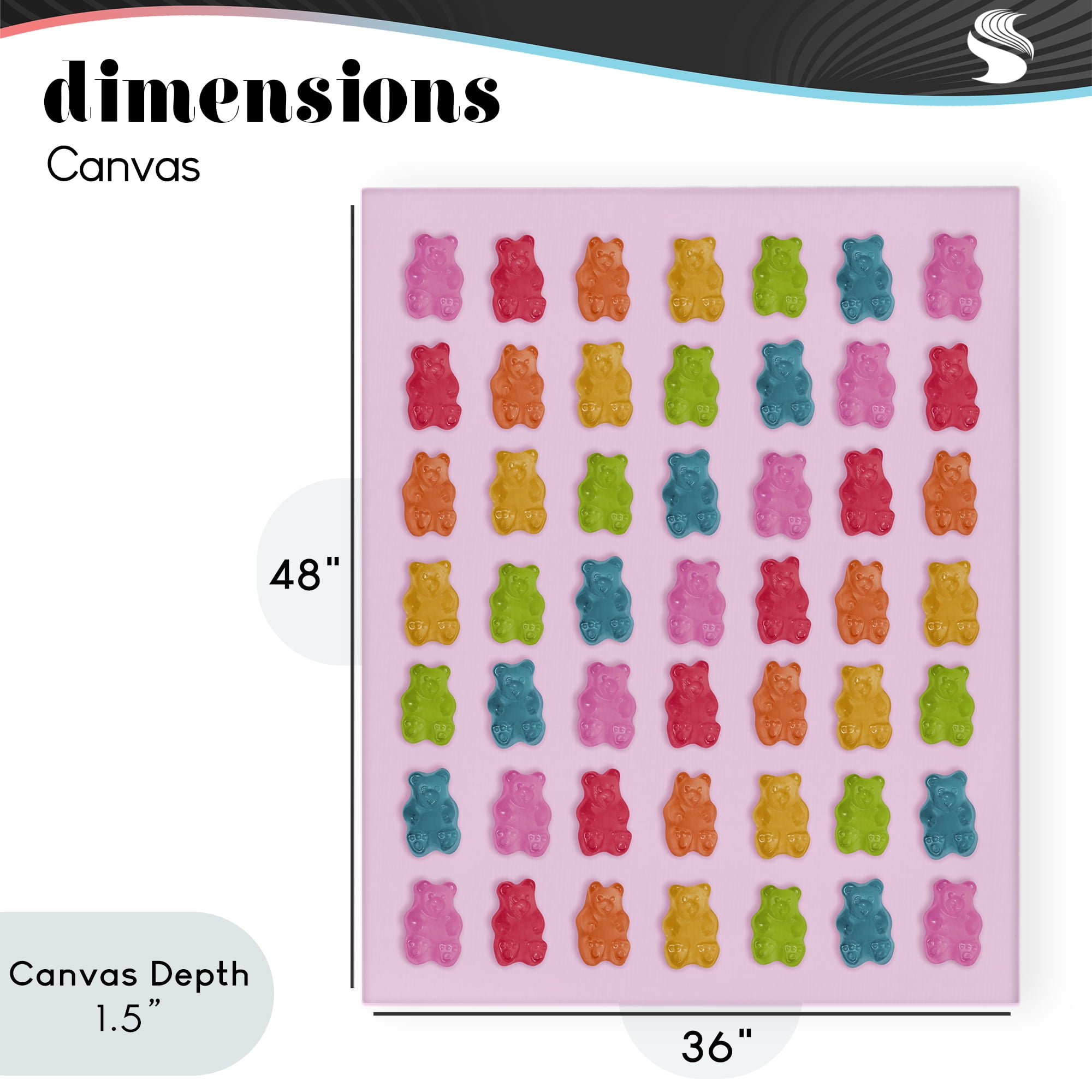 Stupell Industries Soft Rainbow Bears on Pink Canvas Wall Art, design by LISH Creative