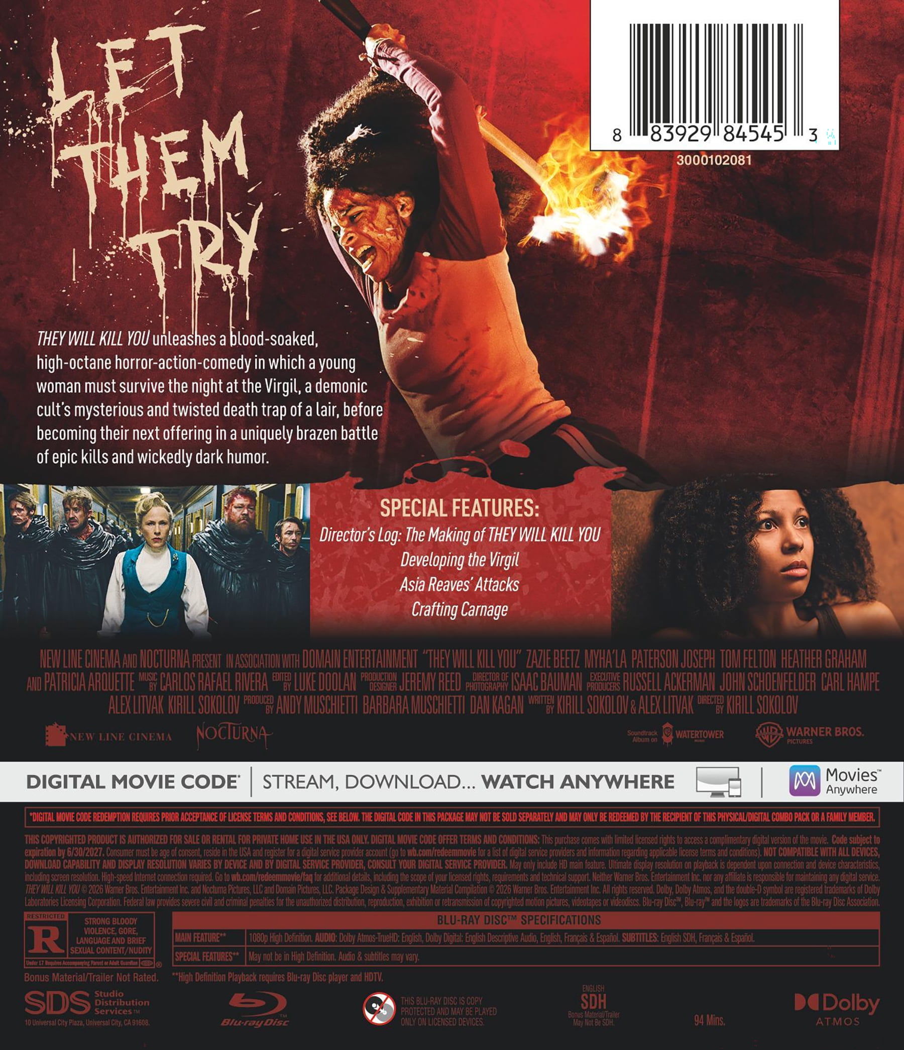 They Will Kill You (Blu-ray + Digital Copy), Horror, Warner Bros.