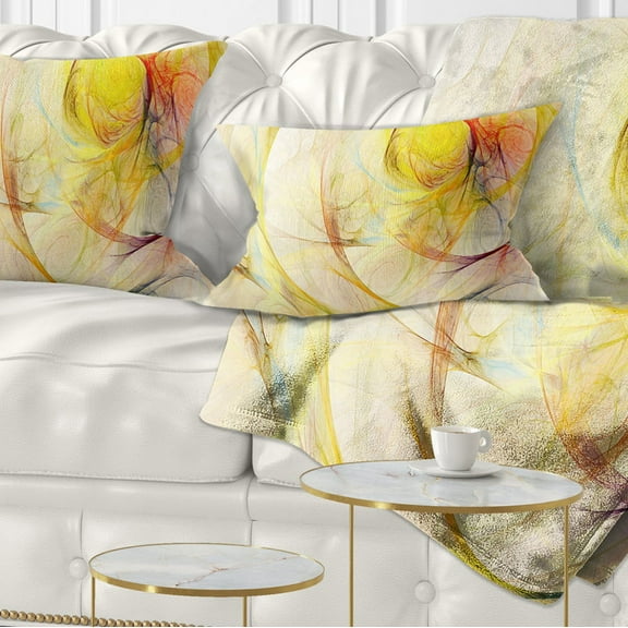 Designart Yellow Storm Sky - Abstract Throw Pillow - 12x20
