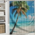 thumbnail image 6 of Orinice Palm Tree Beach Scene Bathroom Decor Set with Hooks, Colorful Luxurious Graphic Print Polyester Fabric Shower Curtain for Chic Modern Bathroom Decor 60x72, 6 of 7