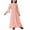 Pink, variant on Odeerbi Muslim Dress For Girls 2025 Long Sleeve Long Dress V Neck Colorblock Dress for Teen Girls Gray