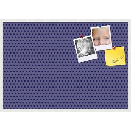 PinPix 40x28 Custom Cork Bulletin Board Dark Purple Dots Poster Board Has a Fabric Style Canvas Finish Framed in Dark Purple Dots by ArtToFrames (PinPix-401)