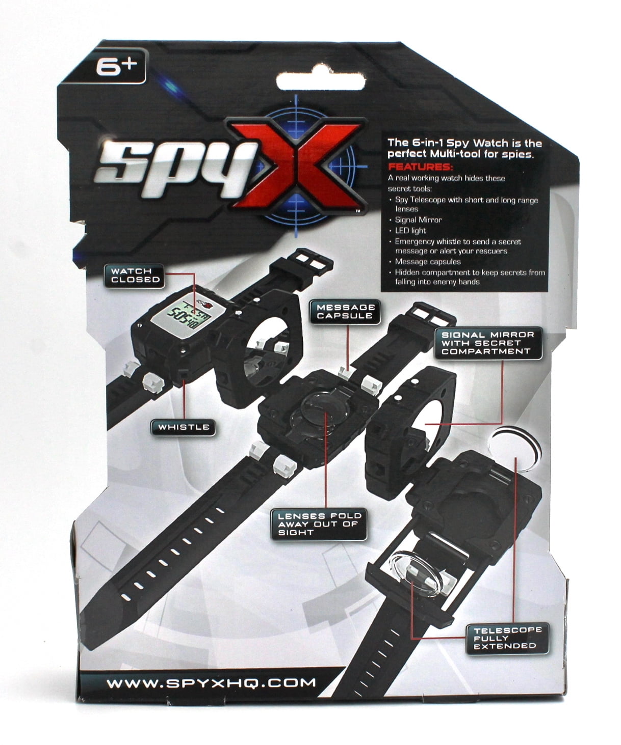 SPYAIR6点セット SpyX 6-in-1 Spy Toy Watch for Kids: Telescope, LED, Secret