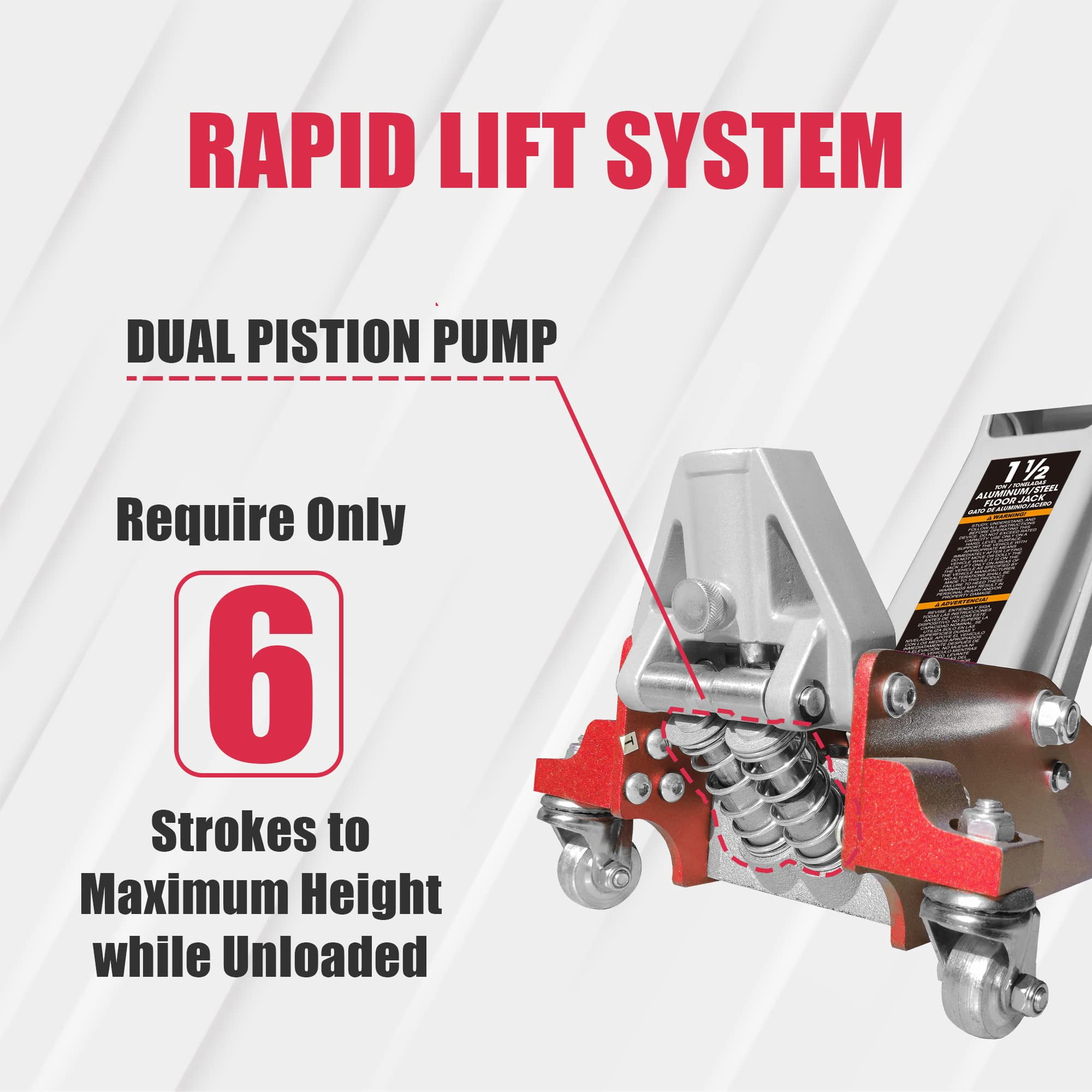 BIG RED 1.5 Ton  Racing Floor Jack Hydraulic Low Profile Aluminum and Steel DWT815016LR