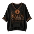 thumbnail image 5 of Women's Salem Broom Company Printed T-Shirt Salem Halloween Witch Tshirt, Vintage Salem Broom Company Shirt Funny Halloween Witch Tshirt Dark Gray XL, 5 of 5