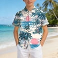 thumbnail image 5 of Ulanda Boys Hawaiian Shirt Short Sleeve Button Down Shirt Casual Floral Tropical Beach Shirts 6-14 Years (Light Blue, 7-8 Years), 5 of 7