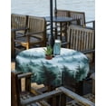 thumbnail image 2 of Fsddascl Ink Green Ombre Forest Outdoor Tablecloth - 54 Inch Round Dining Table Cover, Abstract Art Watercolor Tree Waterproof Outdoor Table Cloth with Umbrella Hole & Zipper for Picnic/Patio/Party, 2 of 7