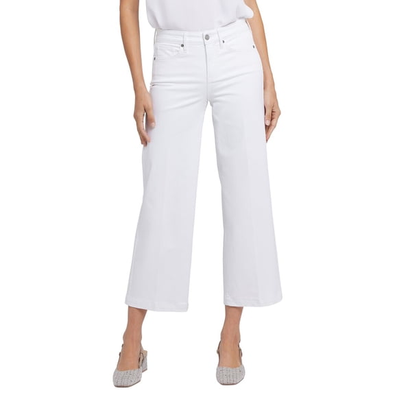 NYDJ womens Teresa Optic White Wide leg Jean, 4