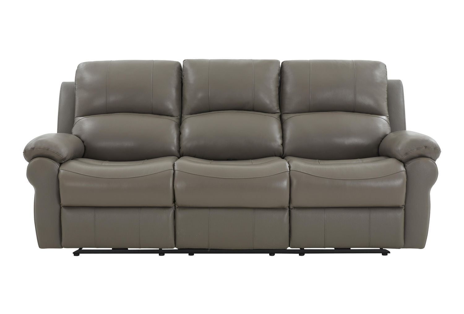 K-Living Danica high-grade leather Sofa in Grey with USB outlet, Wireless charger, drop down tray and cup holders