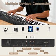 Doulami Piano 61 Key Electric Keyboard Piano with Lighted Keys LCD Display Folding Piano Keyboard for Beginner 200 Tones Rhythms