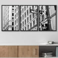 thumbnail image 3 of wall26 - 3 Piece Framed Canvas Wall Art - Sign on Wall Street in New York City - Modern Home Art Stretched and Framed Ready to Hang - 16"x24"x3 Black, 3 of 5