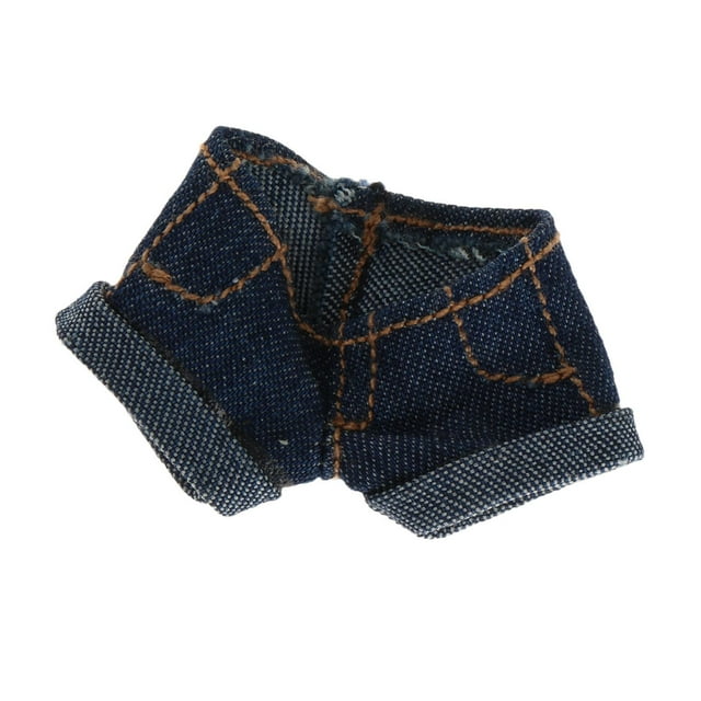 Pantalones cortos informales de verano perfecl para muñeca femenina de 6 pulgadas azul