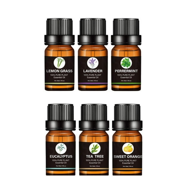 Kit de Aceites Esenciales de Aromaterapia para Difusor SPA Naranja Lavanda Arból de Té Menta Limonci