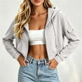 thumbnail image 5 of Bovxnpu Womens Zip Up Hoodies Oversized Sweatshirts Hooded Drawstring Long Sleeve Sweatshirt Zipper Pocket Casual Coat Fall Outfits, 5 of 9