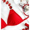 thumbnail image 5 of BIKINX Sexy Women's Swimsuits 2 Piece Thong Bikini Sets Bathing Suit for Women, Triangle Bikini, Rhinestone Red Bikini, Side Tie Bikini Bottom Swimwear, 5 of 6