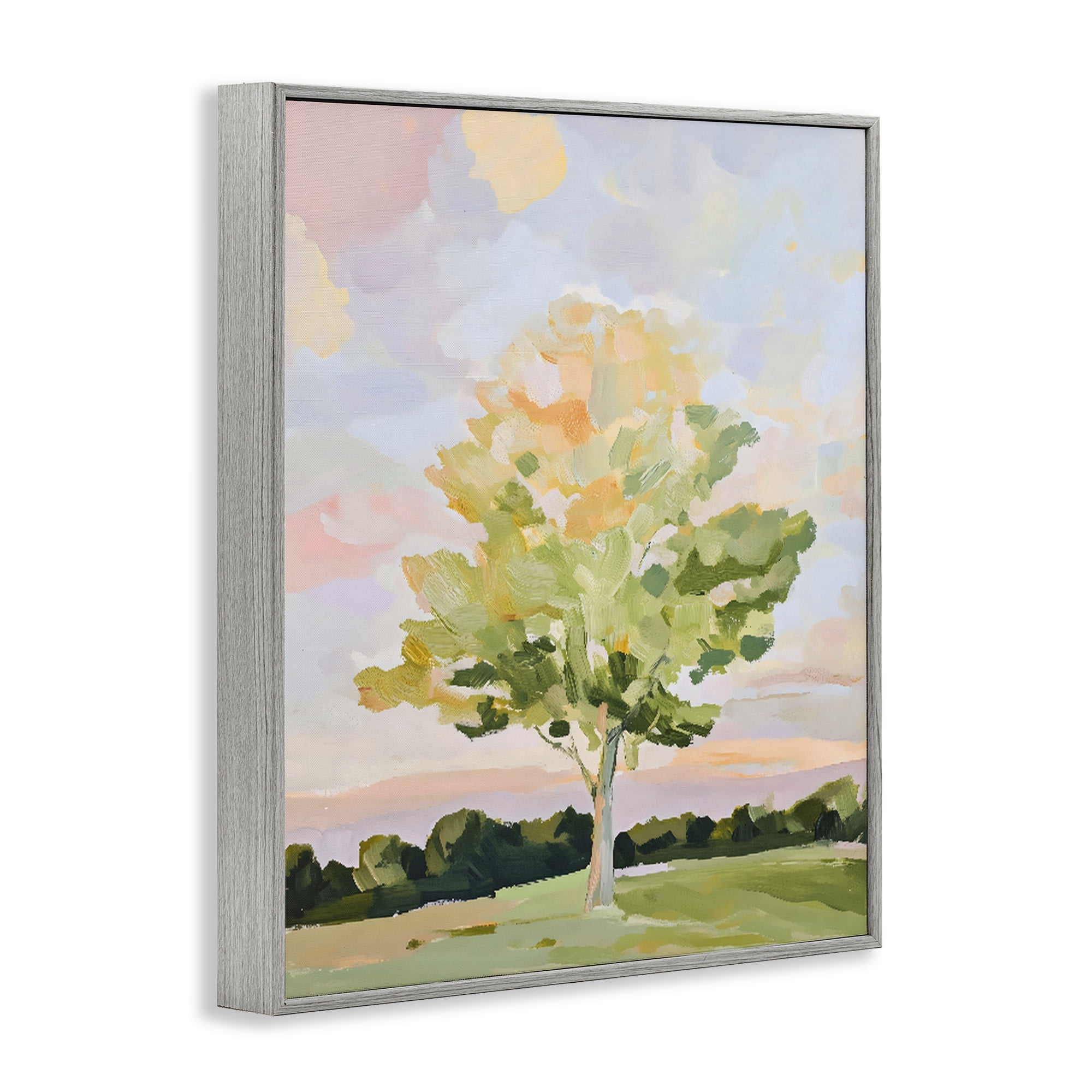 Stupell Industries Sunlit Tree Landscape Impression Gray Framed Giclee Art, design by The Prints Vibe