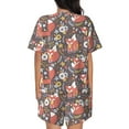 thumbnail image 3 of Picia Foxes Pajamas Sets for Women Soft Short-Sleeved Pjs with Lounge Shorts Two Piece Sleepwear-, 3 of 9