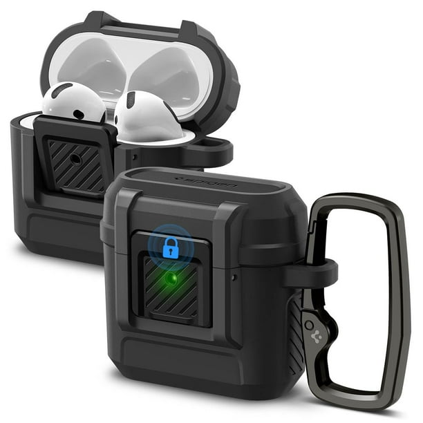 Funda para AirPods 4, Spigen Lock Fit, clip de cierre seguro